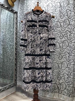 2020 Early Autumn New Women's round Neck Lace Stripe Spell Color Decorative Printed Long-Sleeved Dress 805
2020 Early Autumn New Women's round Neck Lace Stripe Spell Color Decorative Printed Long-Sleeved Dress 805