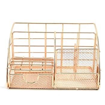 Golden Desk Organizer for Women, Mesh Office Supplies Desk Accessories, Features 5 Compartments + 1 Mini Sliding Drawer
Golden Desk Organizer for Women, Mesh Office Supplies Desk Accessories, Features 5 Compartments + 1 Mini Sliding Drawer