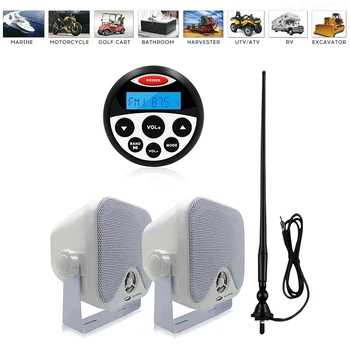 Marine Bluetooth Stereo Radio Audio Receiver MP3 Player+4" Waterproof Marine Speaker+FM AM Antenna For ATV Yacht Boat Motorcycle
Marine Bluetooth Stereo Radio Audio Receiver MP3 Player+4" Waterproof Marine Speaker+FM AM Antenna For ATV Yacht Boat Motorcycle