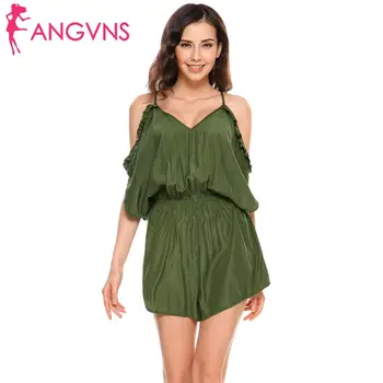Women Playsuit Fashion Summer Solid Color Off Shoulder V Neck Backless Female Romper Playsuits
Women Playsuit Fashion Summer Solid Color Off Shoulder V Neck Backless Female Romper Playsuits