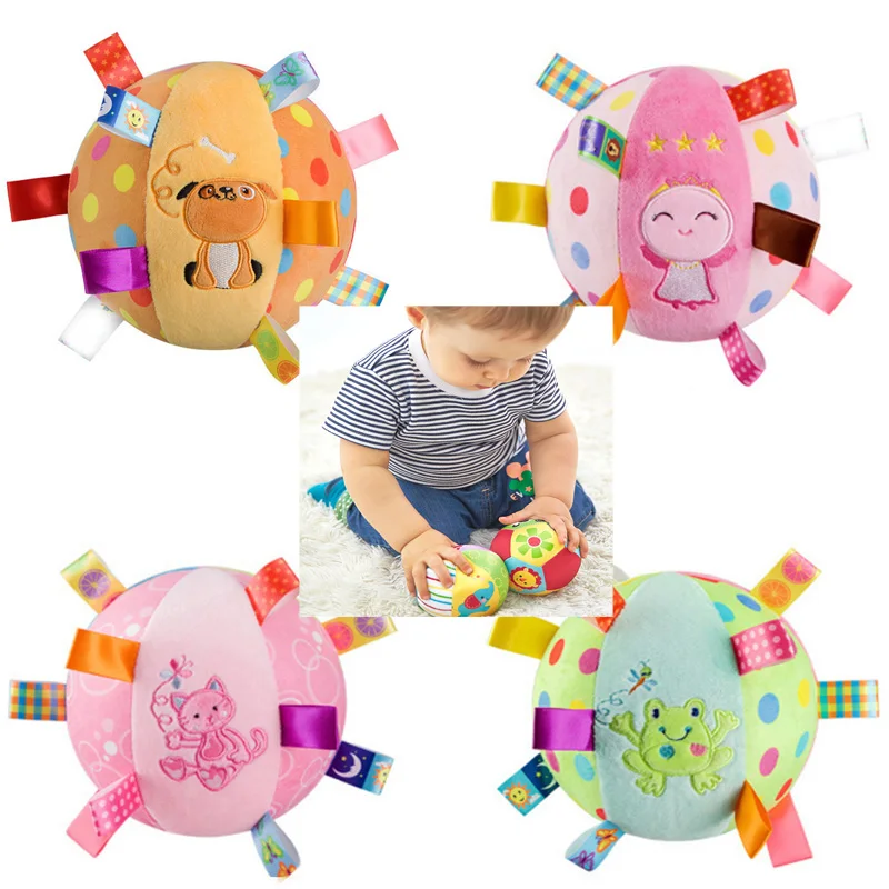 

0-12 Months baby Rattles Ball Music Mobile Learning Toys Soft Plush Educational Hand Grasp Rattle Ball Newborn Toys