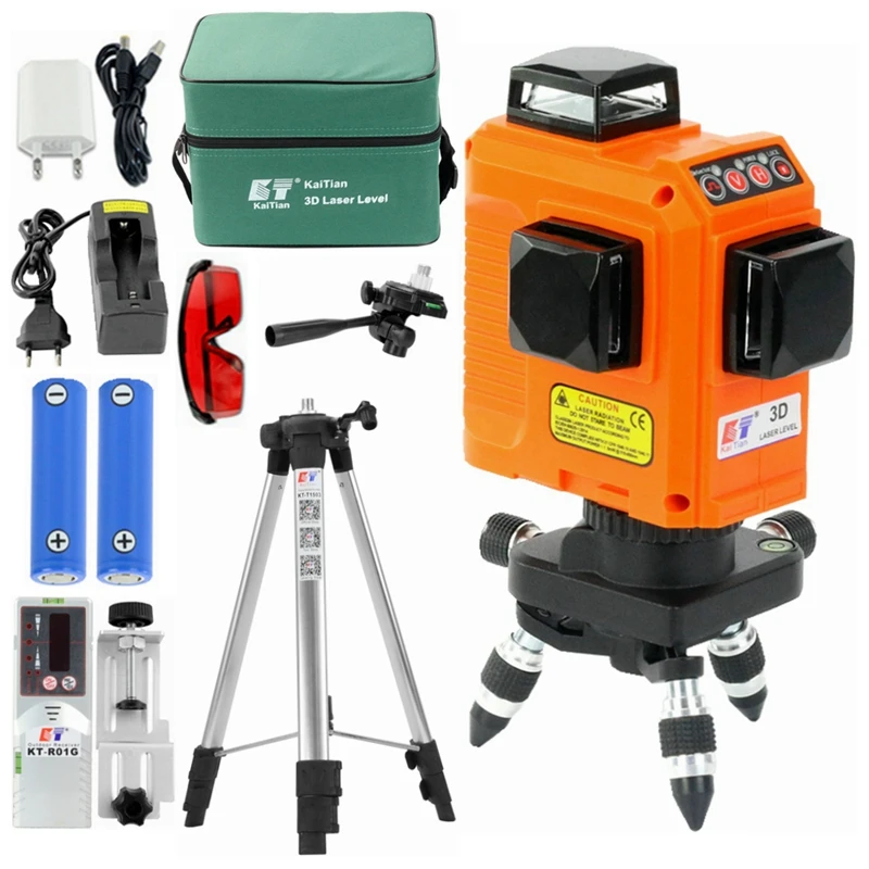 KaiTian 3D Laser Level Tripod Use Lithium Battery&AC Adapter 12 Lines Self-Leveling Horizontal&Vertical 360 Laser Level Receiver
KaiTian 3D Laser Level Tripod Use Lithium Battery&AC Adapter 12 Lines Self-Leveling Horizontal&Vertical 360 Laser Level Receiver