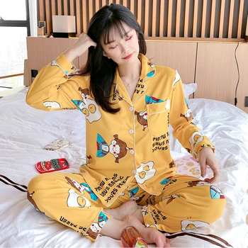 Women Autumn Winter Pajamas Set Cartoon Printed Long-sleeved Three Cat Print O-neck Pajamas + Sleep Pants
Women Autumn Winter Pajamas Set Cartoon Printed Long-sleeved Three Cat Print O-neck Pajamas + Sleep Pants