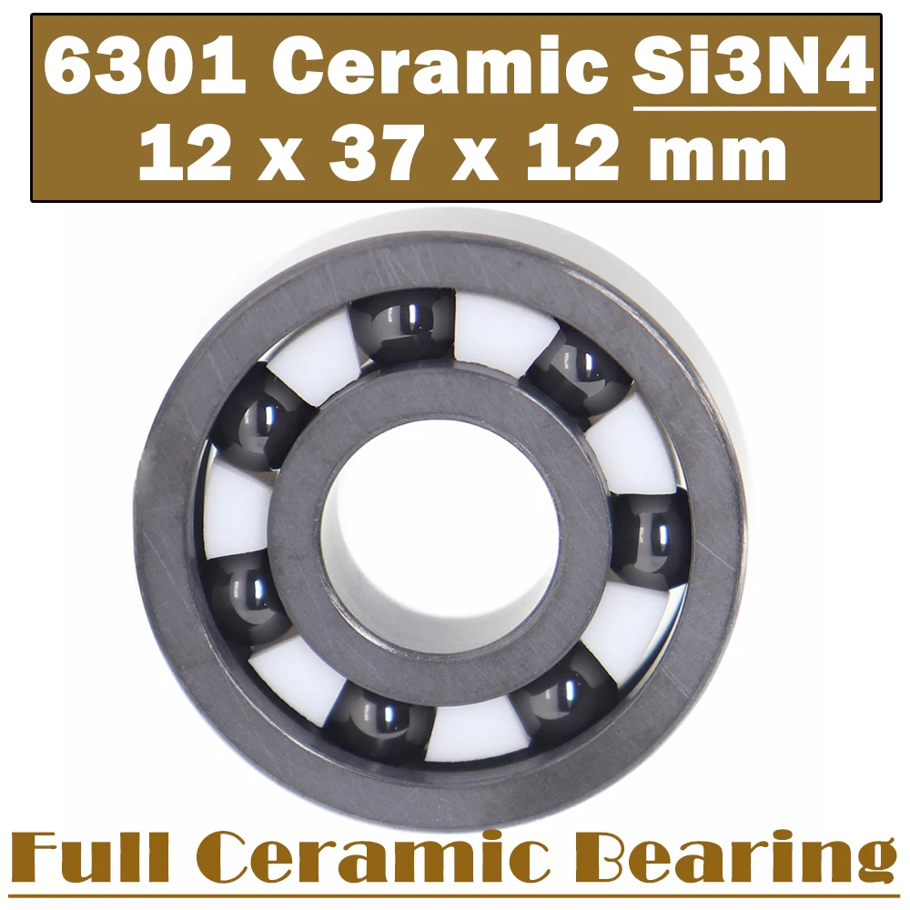 6301 Full Ceramic Bearing ( 1 PC ) 12*37*12 mm Si3N4 Material 6301CE All Silicon Nitride Ceramic Ball Bearings
6301 Full Ceramic Bearing ( 1 PC ) 12*37*12 mm Si3N4 Material 6301CE All Silicon Nitride Ceramic Ball Bearings
