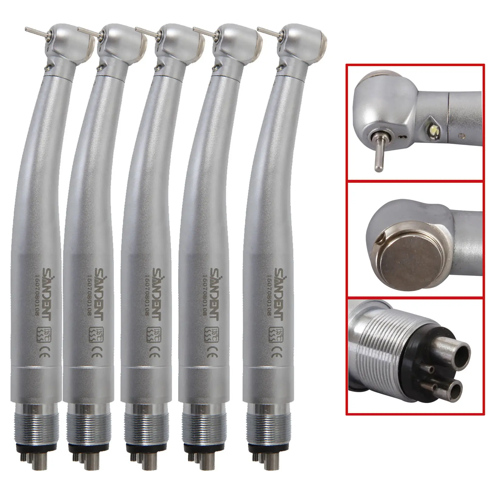 5PCS Torque Turbine Self Light LED Dental Fiber Optic High Speed Handpiece Kavo Style
5PCS Torque Turbine Self Light LED Dental Fiber Optic High Speed Handpiece Kavo Style