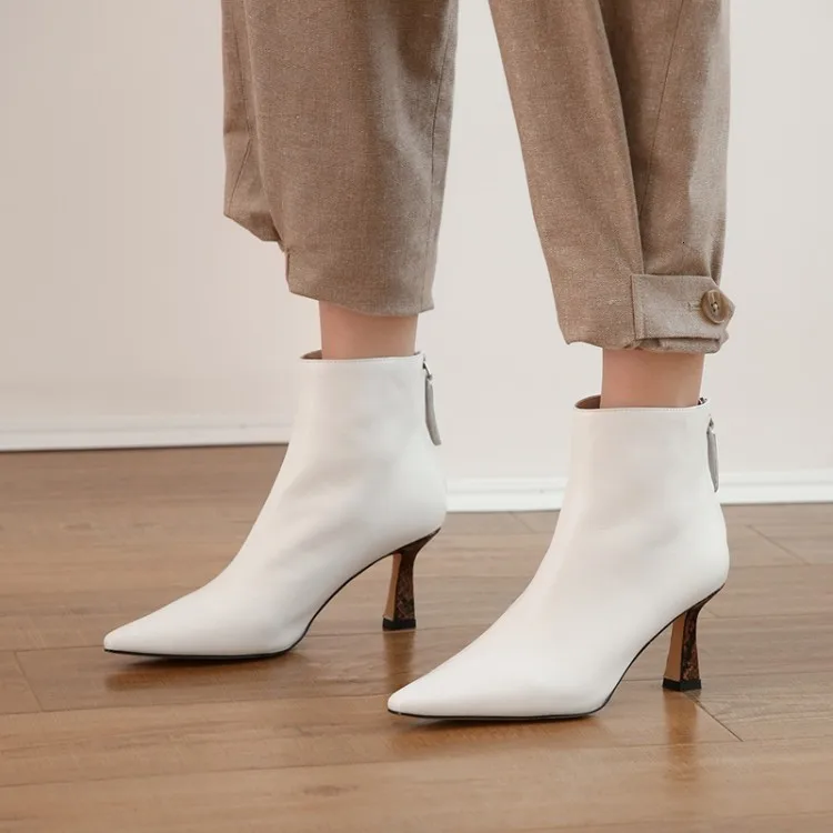 2019 Boots Woman Back Zipper High-heeled Shoes Cowhide Sharp With Thin Short Boots Woman
2019 Boots Woman Back Zipper High-heeled Shoes Cowhide Sharp With Thin Short Boots Woman