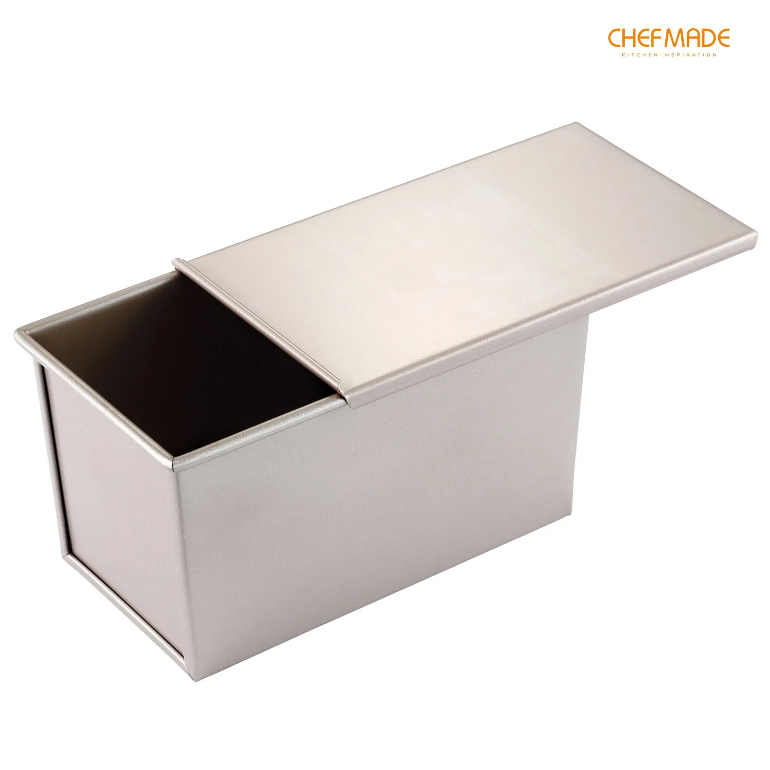 CHEFMADE Pullman Loaf Pan with Lip, 0.99Lb Dough Capacity Non-Stick Rectangle Smooth Toast Box
CHEFMADE Pullman Loaf Pan with Lip, 0.99Lb Dough Capacity Non-Stick Rectangle Smooth Toast Box