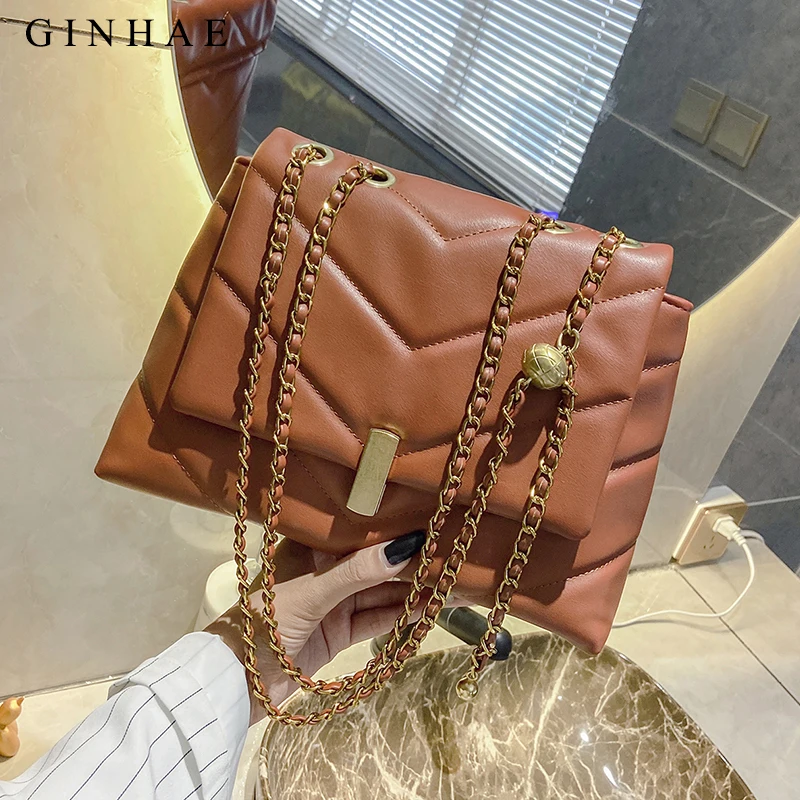 2020 Autumn Fashion Handbag Solid Color Striped Shoulder Bags Vintage Chain Small Square Bag Elegant Soft Leather Crossbody Bag
2020 Autumn Fashion Handbag Solid Color Striped Shoulder Bags Vintage Chain Small Square Bag Elegant Soft Leather Crossbody Bag
