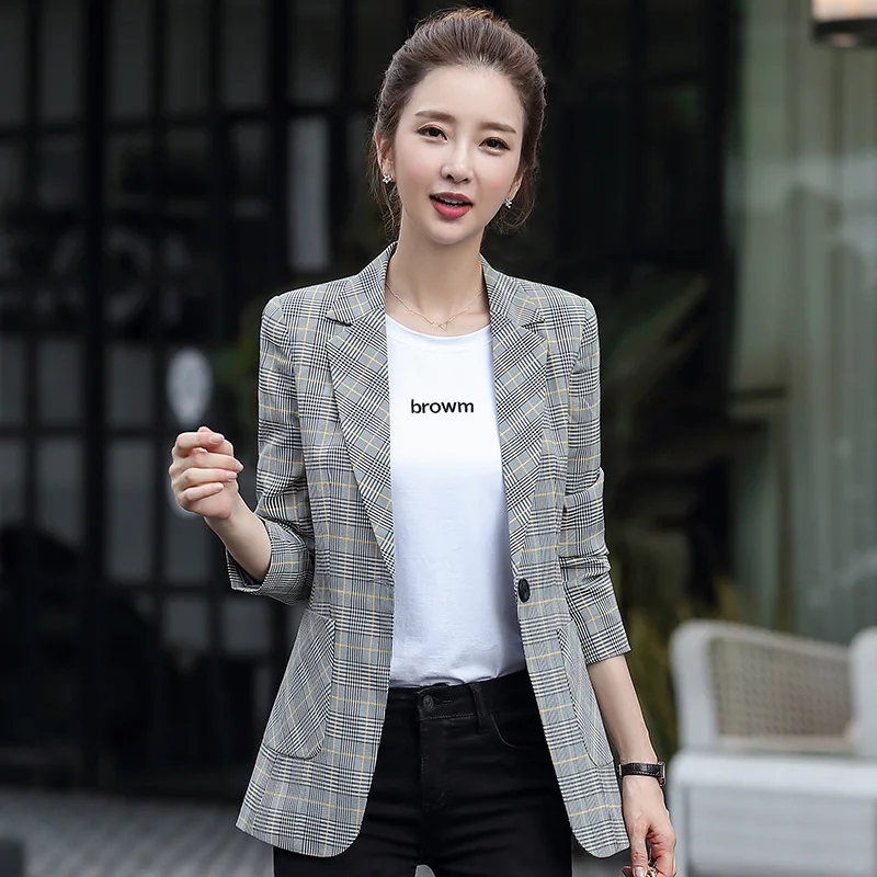 2019 Early Autumn Clothing New Style Long Sleeve Retro Pattern Small Suit Women's Leisure Suit Plaid Short Coat
2019 Early Autumn Clothing New Style Long Sleeve Retro Pattern Small Suit Women's Leisure Suit Plaid Short Coat