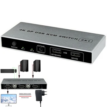 Dual-port Displayport KVM Switch 2X1 USB Displayport KVM DP 1.2 Switcher UHD Displayport 2 in 1 out KVM USB
Dual-port Displayport KVM Switch 2X1 USB Displayport KVM DP 1.2 Switcher UHD Displayport 2 in 1 out KVM USB