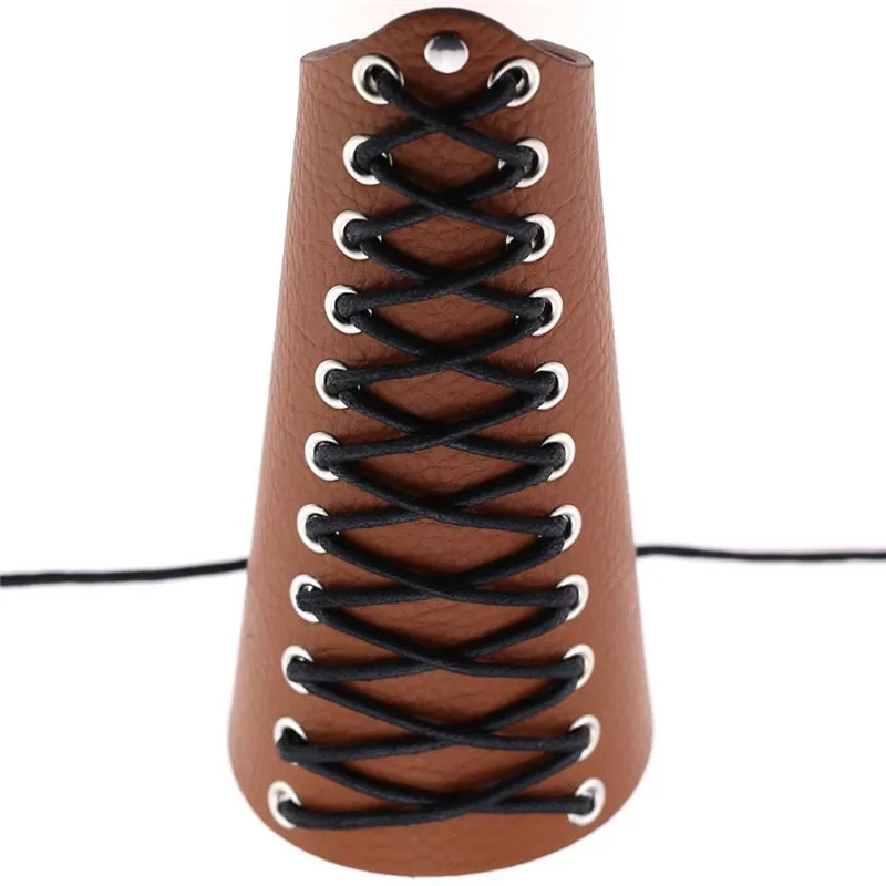 CUF2020010 punk pu leather cuff camel