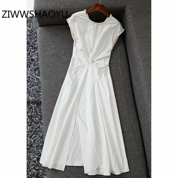 ZIWWSHAOYU Summer Women Elegant Fashion White Cotton Dress Runway Designer Ladies Sleeveless Split V-Neck Midi Dresses Vestidos
ZIWWSHAOYU Summer Women Elegant Fashion White Cotton Dress Runway Designer Ladies Sleeveless Split V-Neck Midi Dresses Vestidos
