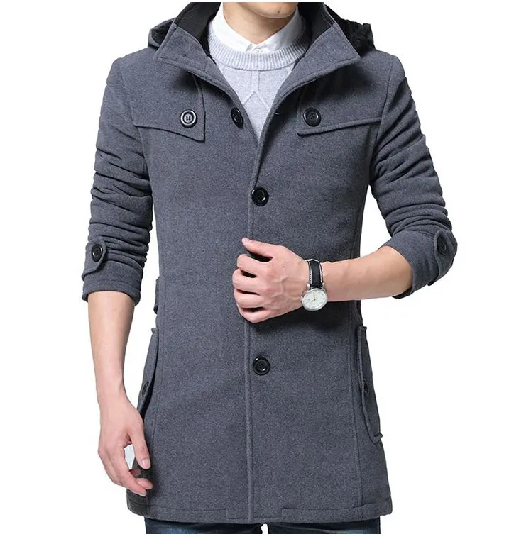 Woolen Coatl Mens Winter Thick Jacket Thick Casual Outwear Jackets Plus Size 6XL New Velvet Warm Coat High Quality Hooded