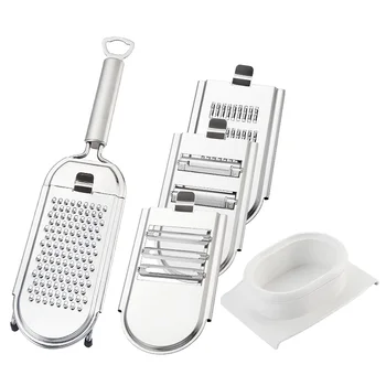 Multifunction Graters Set 5 in 1 Stainless Steel Shredder Slicer Grater Kitchen Gadgets for Cheese Fruit Vegetable
Multifunction Graters Set 5 in 1 Stainless Steel Shredder Slicer Grater Kitchen Gadgets for Cheese Fruit Vegetable