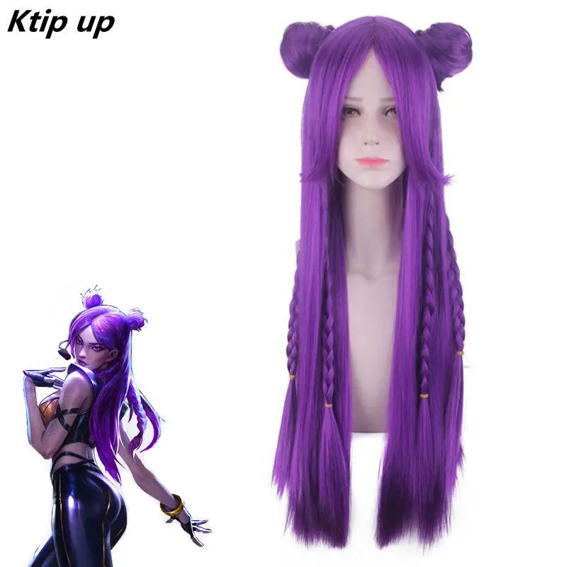 Ktip Up Wig Game LOL K/DA Kaisa Cosplay Wigs Long Purple KDA Cosplay Wig With Buns Halloween Heat Resistant Synthetic Hair
Ktip Up Wig Game LOL K/DA Kaisa Cosplay Wigs Long Purple KDA Cosplay Wig With Buns Halloween Heat Resistant Synthetic Hair