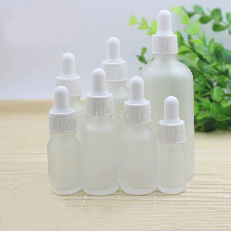 磨砂透玻璃白塑料圈白胶头滴管瓶1