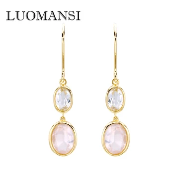 Luomansi Pink Crystal Earrings Temperament Gold-Plated 14K 925 Sterling Silver Ear hook Fashion Temperament Woman 
Luomansi Pink Crystal Earrings Temperament Gold-Plated 14K 925 Sterling Silver Ear hook Fashion Temperament Woman