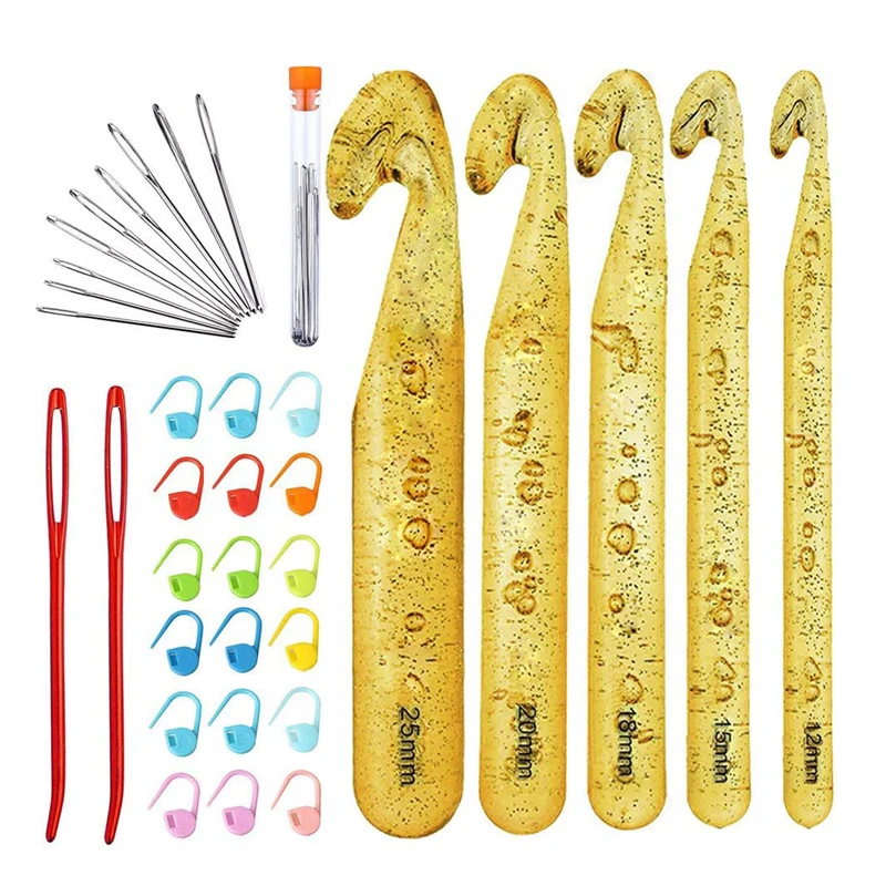 LMDZ Huge Crochet Hook Set Large Eye Blunt Needles Large Size Yarn Crochet Hooks Stitch Marker Tapestry Needle Knitting Needles
LMDZ Huge Crochet Hook Set Large Eye Blunt Needles Large Size Yarn Crochet Hooks Stitch Marker Tapestry Needle Knitting Needles