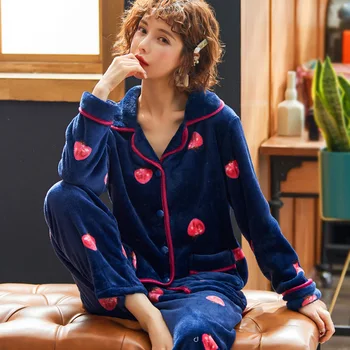 Women Pajamas Set Female Cartoon With Pocket Pyjamas Thick Flannel Warm Winter Pajama Set Sleepwear Homewear
Women Pajamas Set Female Cartoon With Pocket Pyjamas Thick Flannel Warm Winter Pajama Set Sleepwear Homewear