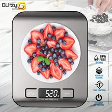 Digital Kitchen Scale 5kg/10kg Food Multi-Function 304 Stainless Steel Balance LCD Display Measuring Grams Ounces Cooking Baking Digital Kitchen Scale 5kg/10kg Food Multi-Function 304 Stainless Steel Balance LCD Display Measuring Grams Ounces Cooking Baking
