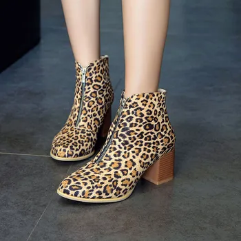 Super Large Size Square Block High Heels Ankle Boots for Women Footwear Flock Leopard Yellow Bootie Zipper Ladies Shoes
Super Large Size Square Block High Heels Ankle Boots for Women Footwear Flock Leopard Yellow Bootie Zipper Ladies Shoes