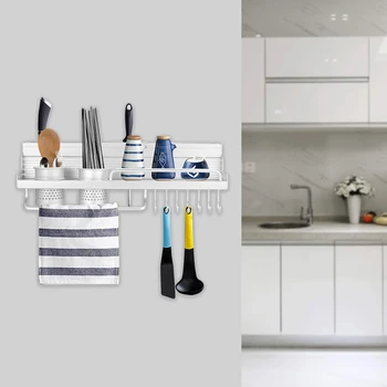Wall Mounted Pot Pan Rack Multifunctional Kitchen Bookshelf Storage Rack with Bottle Rack Silverware Caddy Cutlery Blocks Hang
Wall Mounted Pot Pan Rack Multifunctional Kitchen Bookshelf Storage Rack with Bottle Rack Silverware Caddy Cutlery Blocks Hang
