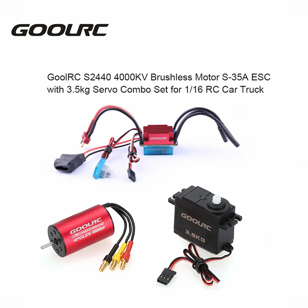 RC Parts Kit GoolRC S2440 4000KV Brushless Motor S-35A ESC with 3.5kg Servo Upgrade Brushless Combo Set for 1/16 RC Car
RC Parts Kit GoolRC S2440 4000KV Brushless Motor S-35A ESC with 3.5kg Servo Upgrade Brushless Combo Set for 1/16 RC Car