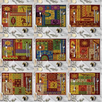 RETRO Geometric Pattern Table Placemat European Style Dining Table Cushion Kitchen Supplies Western-style Placemat Coasters
RETRO Geometric Pattern Table Placemat European Style Dining Table Cushion Kitchen Supplies Western-style Placemat Coasters