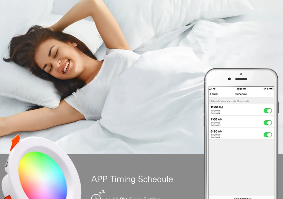 YYXMB LED Down light WiFi Smart life Ceiling Downlight APP RGB Warm Cool Changing Color with 7W 9W Alexa Google Home