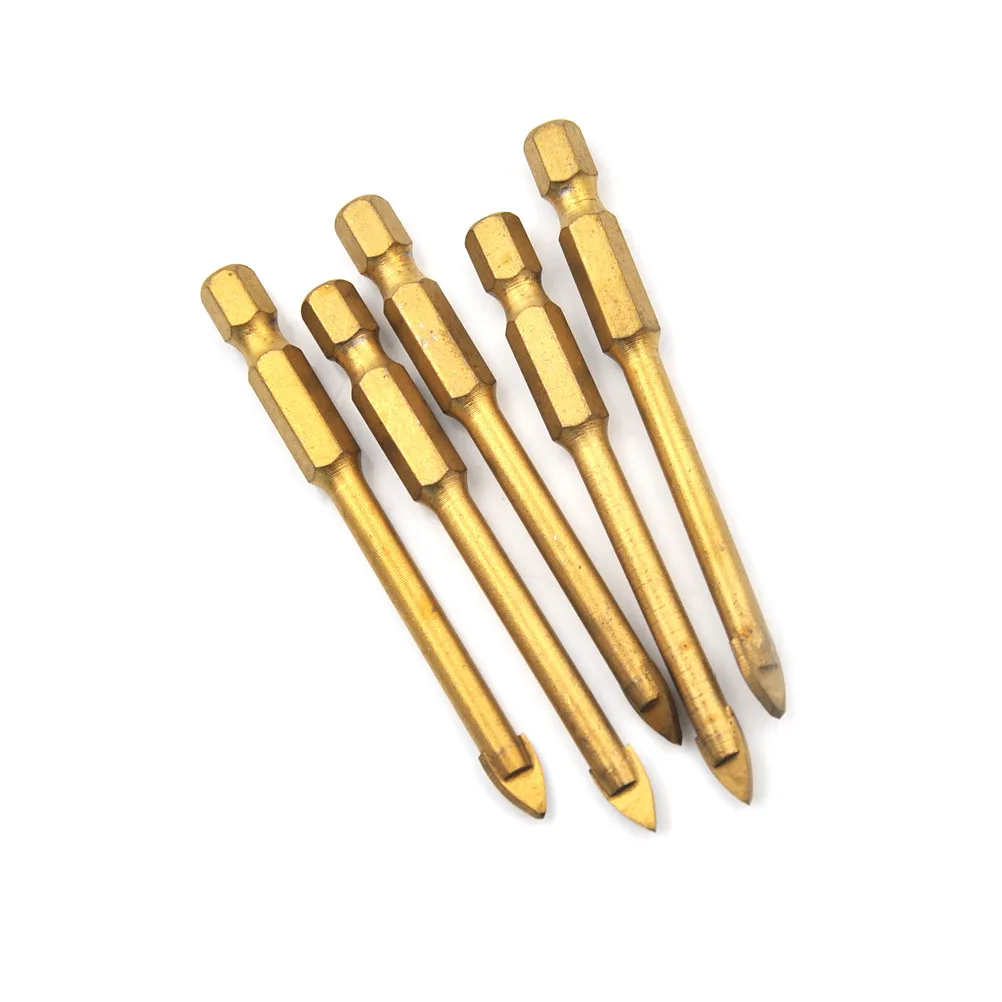 5pcs 6mm Hex Shank Glass Drill Bits Set Titanium Coated Ceramic Tile Marble Mirror Glass Drilling Hole Tool
5pcs 6mm Hex Shank Glass Drill Bits Set Titanium Coated Ceramic Tile Marble Mirror Glass Drilling Hole Tool