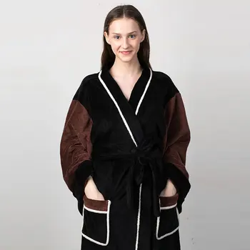Loose Coral Fleece Women Robe Sleepwear Winter Warm Kimono Gown Thicken Flannel Nightwear Sexy Casual Bathrobe Home Clothing 
Loose Coral Fleece Women Robe Sleepwear Winter Warm Kimono Gown Thicken Flannel Nightwear Sexy Casual Bathrobe Home Clothing