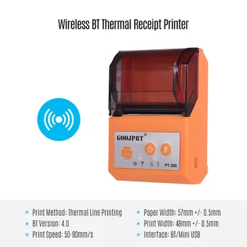 GOOJPRT Portable Wireless BT 58mm Receipt Thermal Printer Mini Personal Bill Printer Compatible with ESC/POS Print Commands Set
GOOJPRT Portable Wireless BT 58mm Receipt Thermal Printer Mini Personal Bill Printer Compatible with ESC/POS Print Commands Set