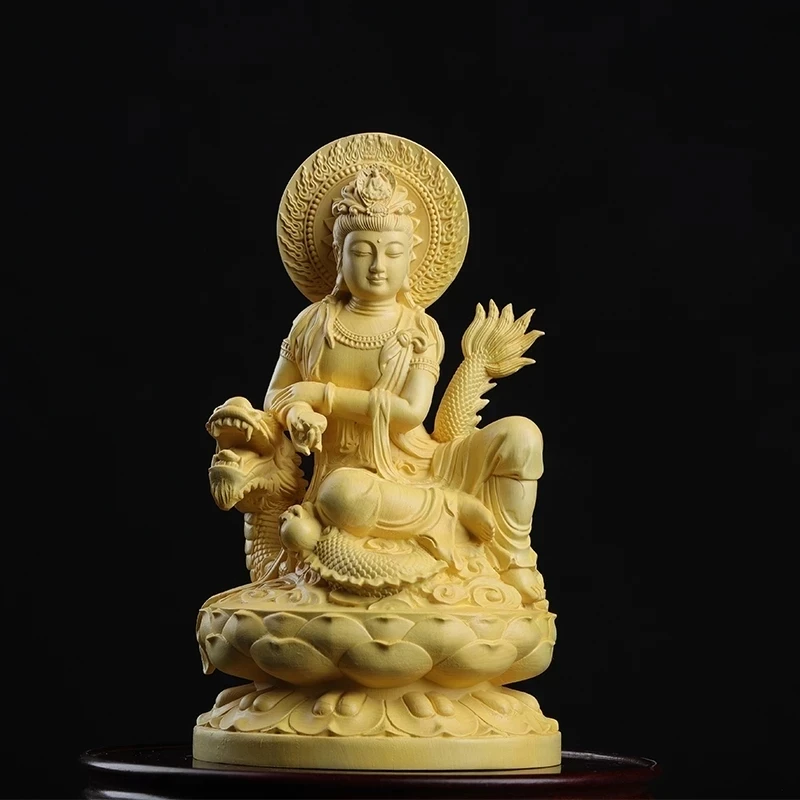 Boxwood 13cm Dragon Guanyin Sculpture Wood Buddha Statue Guan Yin Lucky Worship Feng Shui Home Decor
Boxwood 13cm Dragon Guanyin Sculpture Wood Buddha Statue Guan Yin Lucky Worship Feng Shui Home Decor
