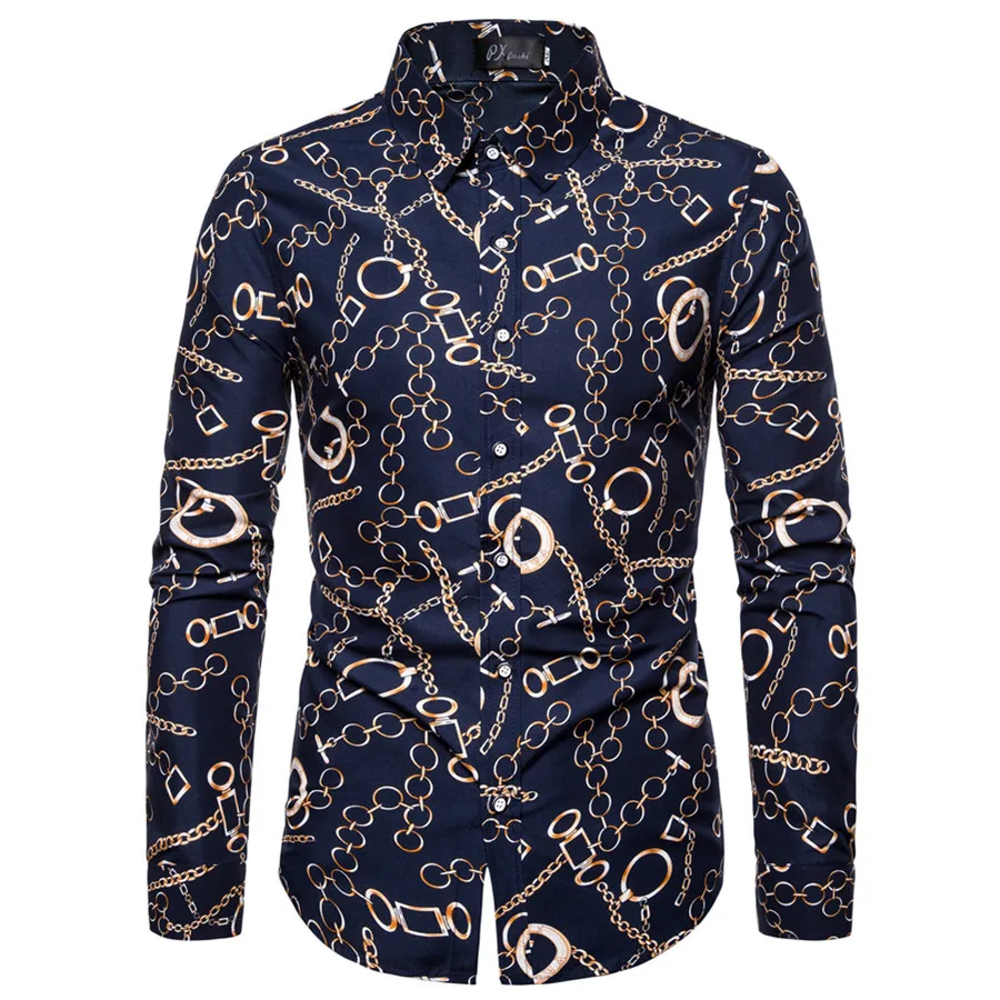 Long-sleeved Shirt Men's Spring and Autumn Trend Floral Print Pattern All-match Shirt Large Size Men's Thin Fashion Slim Top
Long-sleeved Shirt Men's Spring and Autumn Trend Floral Print Pattern All-match Shirt Large Size Men's Thin Fashion Slim Top