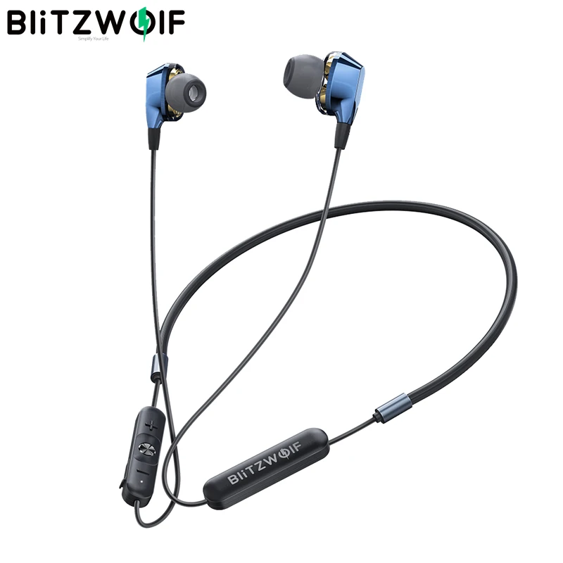 Bluetooth-наушники BlitzWolf беспроводные магнитные спортивные наушники с шейным ободом