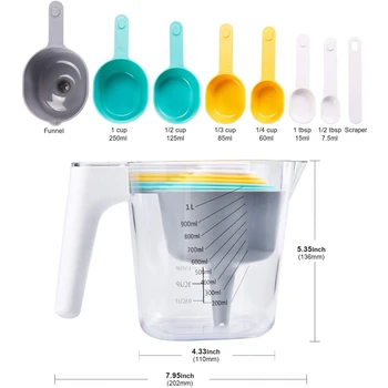 9pcs 5 Color Measuring Cups And Measuring Spoon Scoop Silicone Handle Kitchen Liquid Measuring Tool Container DropShipping 
9pcs 5 Color Measuring Cups And Measuring Spoon Scoop Silicone Handle Kitchen Liquid Measuring Tool Container DropShipping