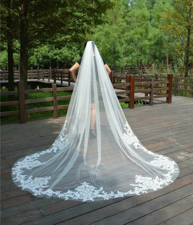 Cathedral Wedding Veil One Layer White Ivory Bridal Veils With Comb wedding veils bridal accessories
Cathedral Wedding Veil One Layer White Ivory Bridal Veils With Comb wedding veils bridal accessories