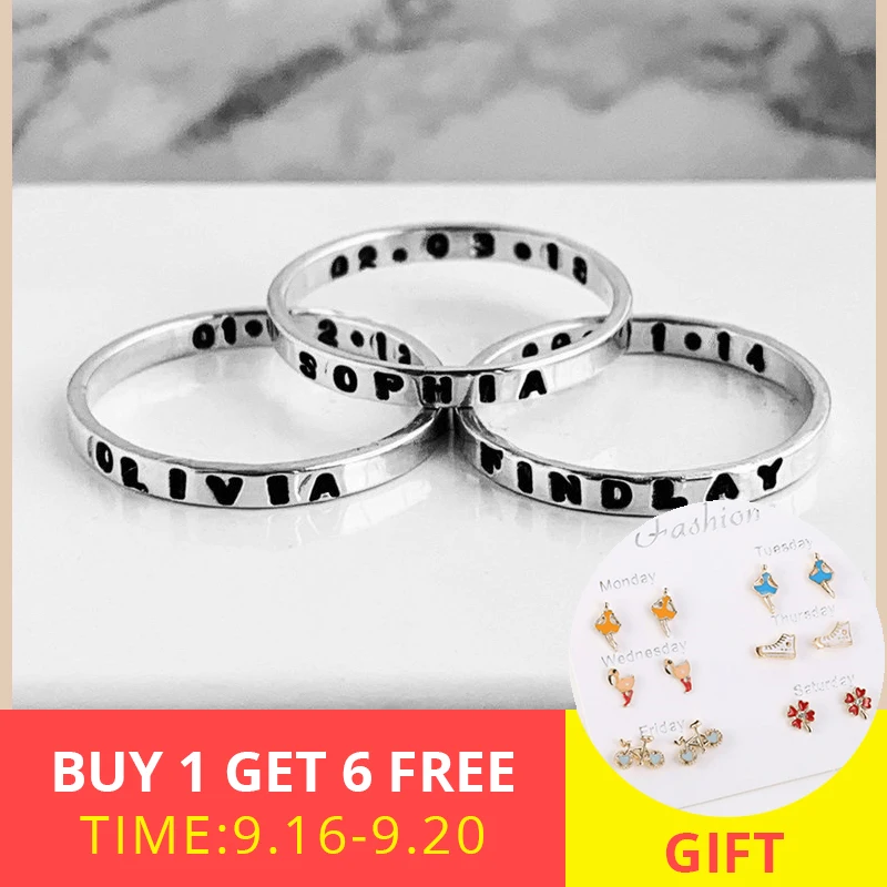 XiaoJing 100% 925 Sterling Silver Personalised Ring Name Secret Message Stacking Rings Custom Jewelry for Gifts 2019 Hot sale
XiaoJing 100% 925 Sterling Silver Personalised Ring Name Secret Message Stacking Rings Custom Jewelry for Gifts 2019 Hot sale
