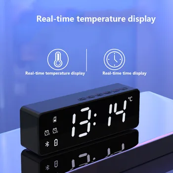 Smart Wireless Bluetooth Speaker FM Radio LED Mirror Desktop Alarm Clock Subwoofer Music Player TF Card Bass speaker
Smart Wireless Bluetooth Speaker FM Radio LED Mirror Desktop Alarm Clock Subwoofer Music Player TF Card Bass speaker