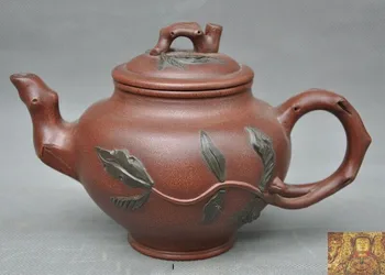 wedding decoration Old Chinese Yixing Zisha pottery Hand-carved peach leaf Teapot tea set tea maker
wedding decoration Old Chinese Yixing Zisha pottery Hand-carved peach leaf Teapot tea set tea maker