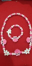Suéter con dibujos de animales y flores de madera para niños, collar, pulsera, regalos para niñas, joyería para niños