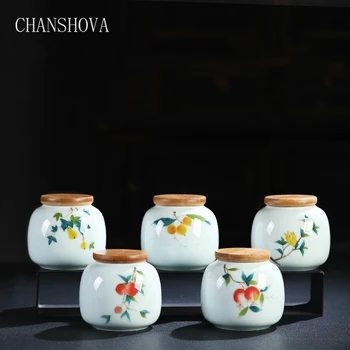 CHANSHOVA Traditional Chinese Style Solid Color Handpainted Small Ceramic Tea Box Caddy Sealed China Tea Storage Container H285 
CHANSHOVA Traditional Chinese Style Solid Color Handpainted Small Ceramic Tea Box Caddy Sealed China Tea Storage Container H285