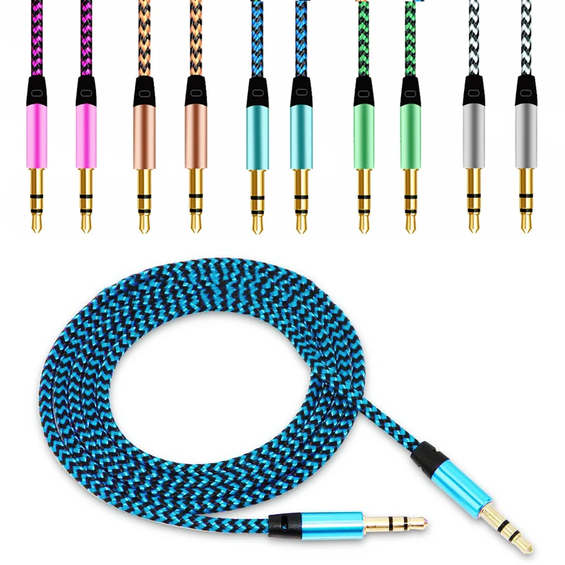 Nylon Jack Audio Cable 3.5 mm to 3.5mm Aux Cable Male to Male Kabel Gold Plug Car Aux Cord for iphone 7 Samsung speaker
Nylon Jack Audio Cable 3.5 mm to 3.5mm Aux Cable Male to Male Kabel Gold Plug Car Aux Cord for iphone 7 Samsung speaker