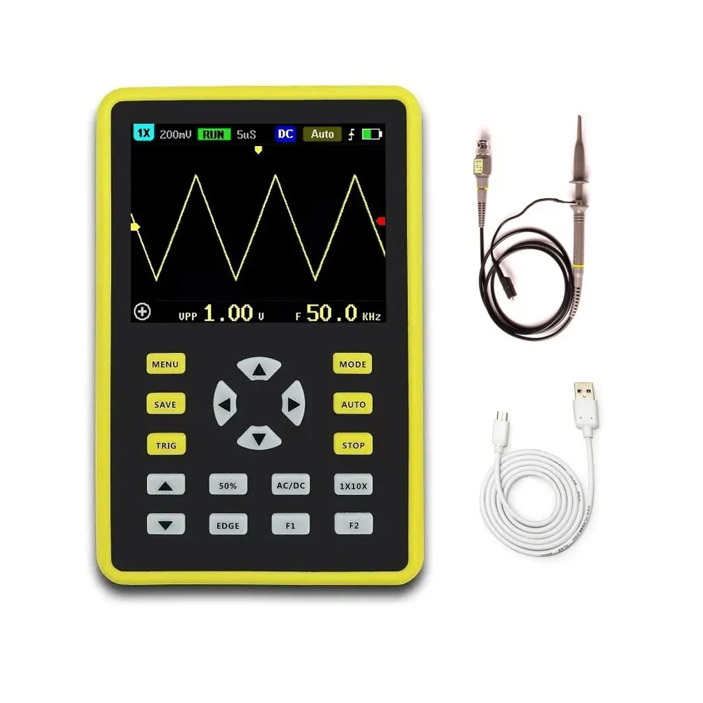 Handheld Portable Mini Ips Lcd Mini Digital Oscilloscope 100Mhz 500Msa/S Digital 2.4 Inch Tft Screen Anti-Burning Oscilloscope
Handheld Portable Mini Ips Lcd Mini Digital Oscilloscope 100Mhz 500Msa/S Digital 2.4 Inch Tft Screen Anti-Burning Oscilloscope