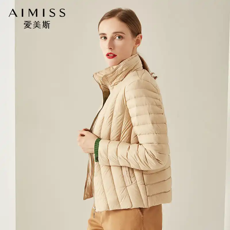 AIMISS Brand Fashion Women Down Jacekt Beige Color Stand Neck Zippers Winter Short Down Coat Winter Clothes Lady
AIMISS Brand Fashion Women Down Jacekt Beige Color Stand Neck Zippers Winter Short Down Coat Winter Clothes Lady