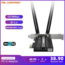 WiFi6E Intel AX210 5374Mbps Tri-band 2.4G&5.8GHz&6GHz Bluetooth 5.2 802.11ax/ac PCI-E Network Card For PC Win10 64bit
WiFi6E Intel AX210 5374Mbps Tri-band 2.4G&5.8GHz&6GHz Bluetooth 5.2 802.11ax/ac PCI-E Network Card For PC Win10 64bit