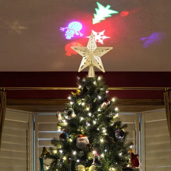 3D Star Christmas Tree Topper Hollow Lighted Sparkling Star with Rotating Snow Flake Projector Christmas Trees Xmas Ornament
3D Star Christmas Tree Topper Hollow Lighted Sparkling Star with Rotating Snow Flake Projector Christmas Trees Xmas Ornament