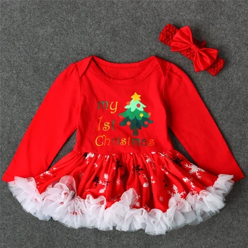 Xmas Baby Girl Red Tutu Dress Newborn Christmas Cartoon Letter Snowflake Print Long Sleeve Desses + Bow Hairband Set 3-18M A20 
Xmas Baby Girl Red Tutu Dress Newborn Christmas Cartoon Letter Snowflake Print Long Sleeve Desses + Bow Hairband Set 3-18M A20