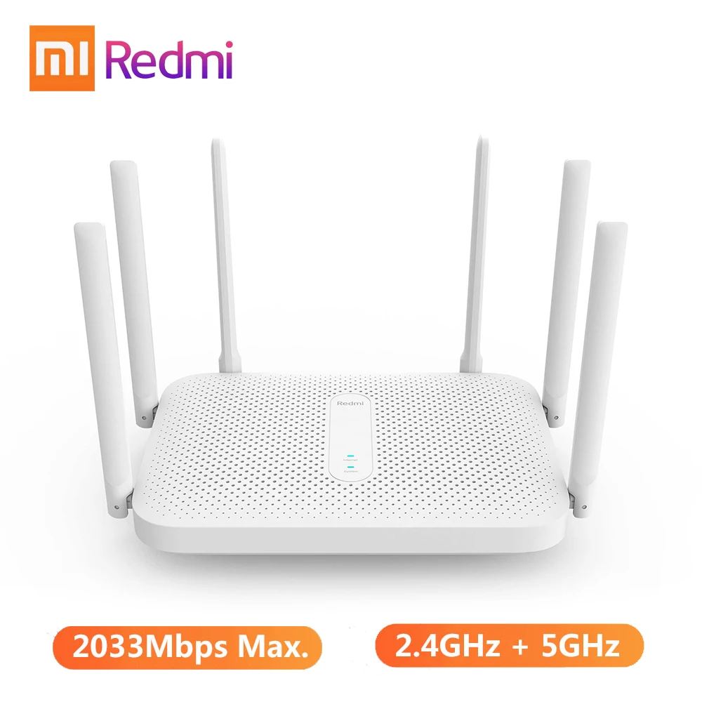 Xiaomi Redmi AC2100 Router Gigabit 2.4G 5.0GHz Dual-Band 2033Mbps Wireless Wifi Repeater With 6 High Gain Antennas Wider | Компьютеры и