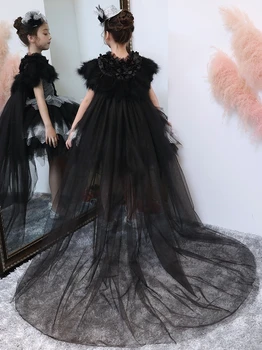 Black High-Low Flower Girl Dress for Wedding 2020 Real Picture Girls Performance Cloth Birthday Dress with detachable Train 
Black High-Low Flower Girl Dress for Wedding 2020 Real Picture Girls Performance Cloth Birthday Dress with detachable Train